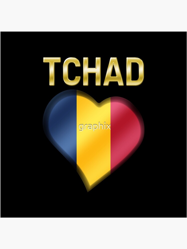 Tchad Chadian Flag Heart Text Metallic Stofftasche Von Graphix Redbubble