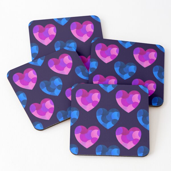 Item preview, Pink and Blue Watercolor Hearts Pattern designed and sold by ChangingLight.