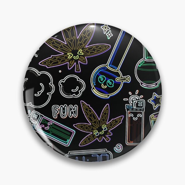 Item preview, Dark chalkboard Black Psychedelic Neon Cannabis Marijuana Weed Pot 420 Ganja Print designed and sold by Sornoran420.