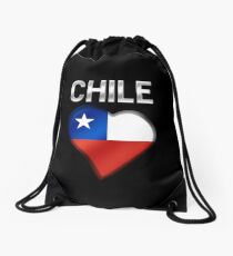 Chile - Chilenische Flagge Herz & Text - Metallic Rucksackbeutel