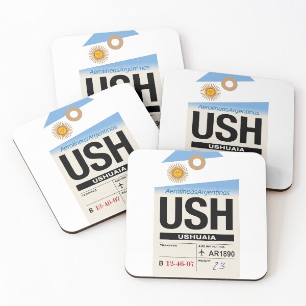 Item preview, Etiqueta de equipaje de la aerolínea Ushuaia (USH) Argentina designed and sold by travelwitheric.