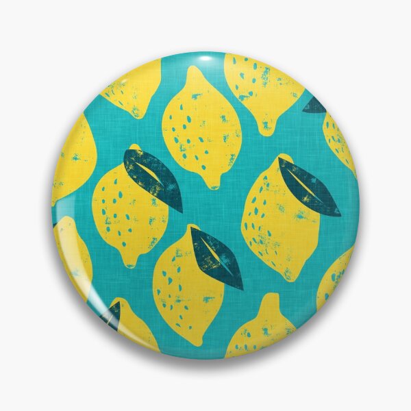 Item preview, Lemons on teal - Summer Citrus fruit designed and sold by littlearrow.