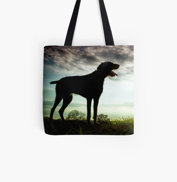 German Wirehaired Pointer Sunset All Over Print Tote Bag