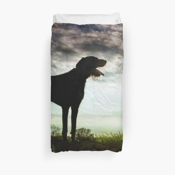 German Wirehaired Pointer Sunset Duvet Cover