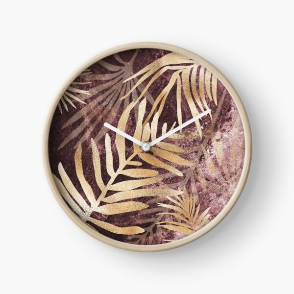 Luxe Fern Leaves Clock