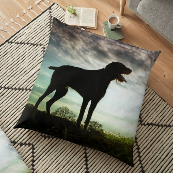 German Wirehaired Pointer Sunset Floor Pillow