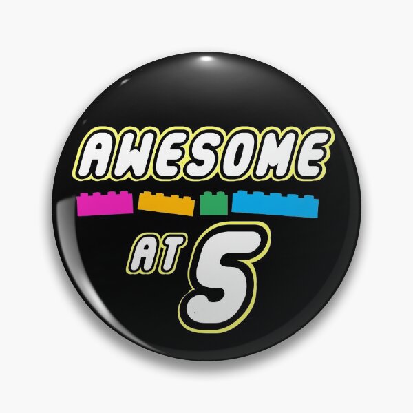 Item preview, Awesome at 5 Birthday Boy Party Theme Master Builder designed and sold by JukeLox.