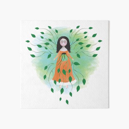 Digital illustration inspired by Frida Kahlo's painting, titled Roots. Art Board Print