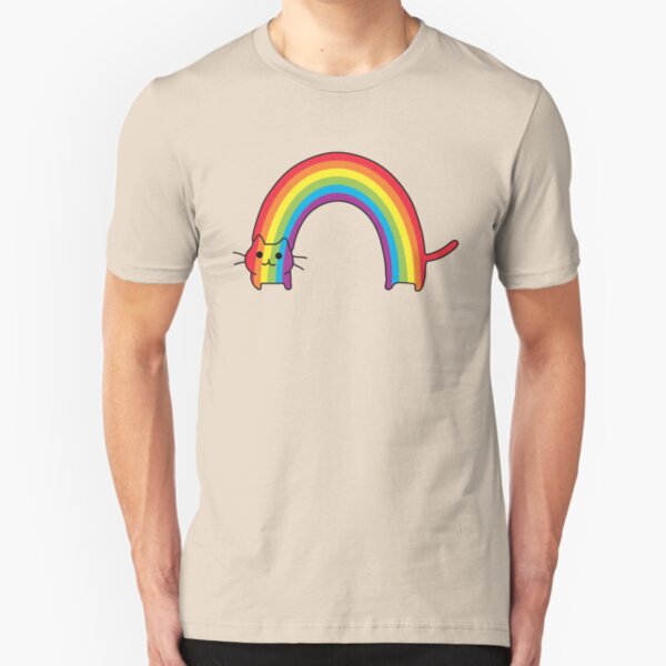 Rainbow Cat Slim Fit T-Shirt