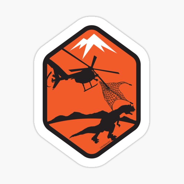 Helicopter Dinosaur Capture Sticker