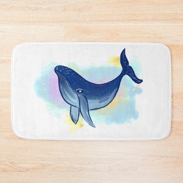 Item preview, Cute blue whale with purple and blue fantasy background designed and sold by Ilze Lucero.