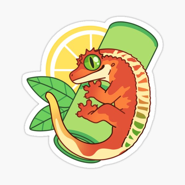 Colorful Crested Gecko Sticker