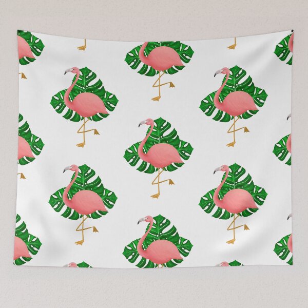 Item preview, Flamingo & Monstera designed and sold by Ellanadoesart.