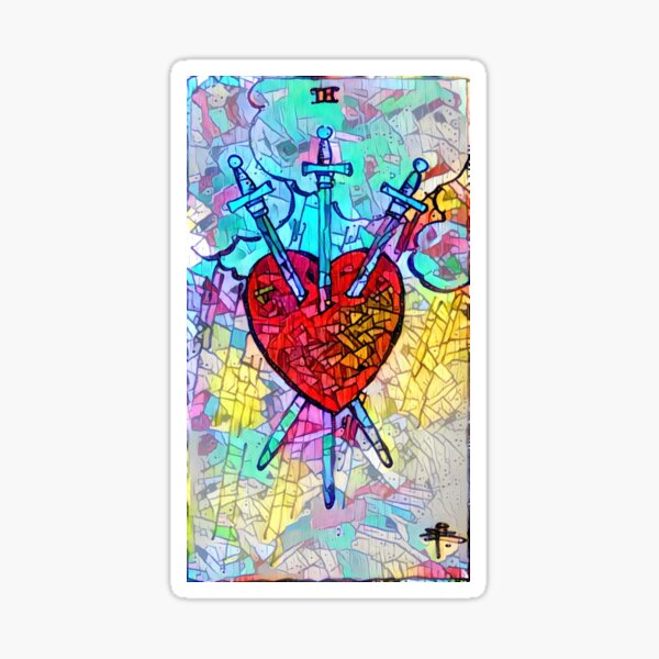 Tarot - Heart - Three of Swords - Love Sticker