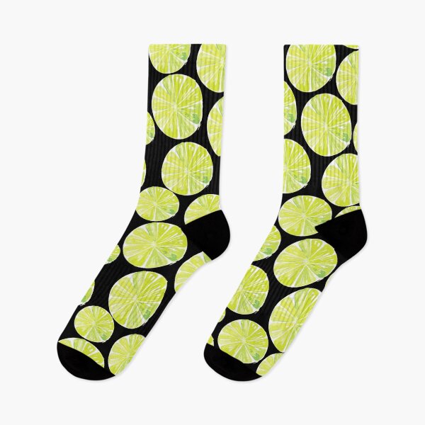 Item preview, Round Juicy Limes (Black) designed and sold by Aquarela1.