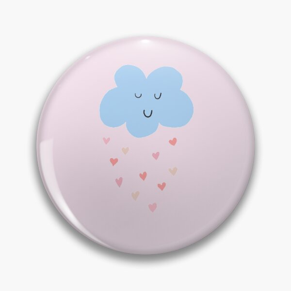 Artikelvorschau, rosa Regenwolke mit Herzen / kawaii Regenwolke entworfen und verkauft von Durhamdoodles.