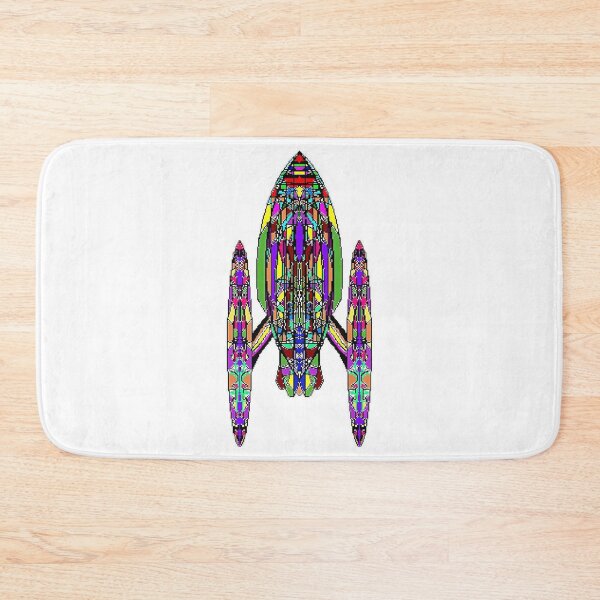 Item preview, Stained glass rocket ship is shiny! designed and sold by JRHarshman.
