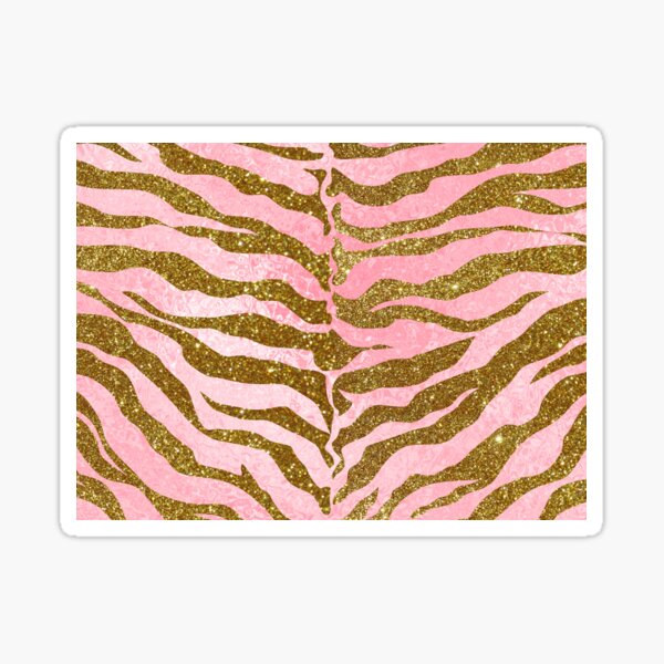 Gold Glitter Tiger Stripes Sticker
