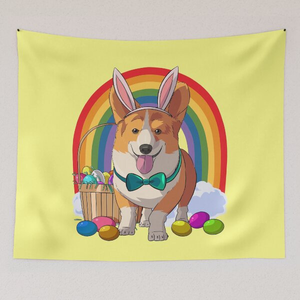 Item preview, Pembroke Welsh Corgi Bunny Happy Easter Day designed and sold by Nosek1ng.