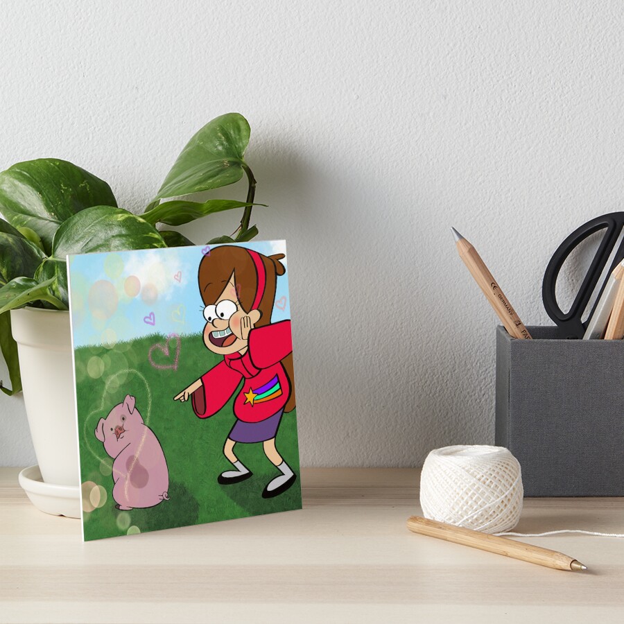 A Girl And Her Pig Art Board Print