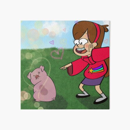 A Girl And Her Pig Art Board Print