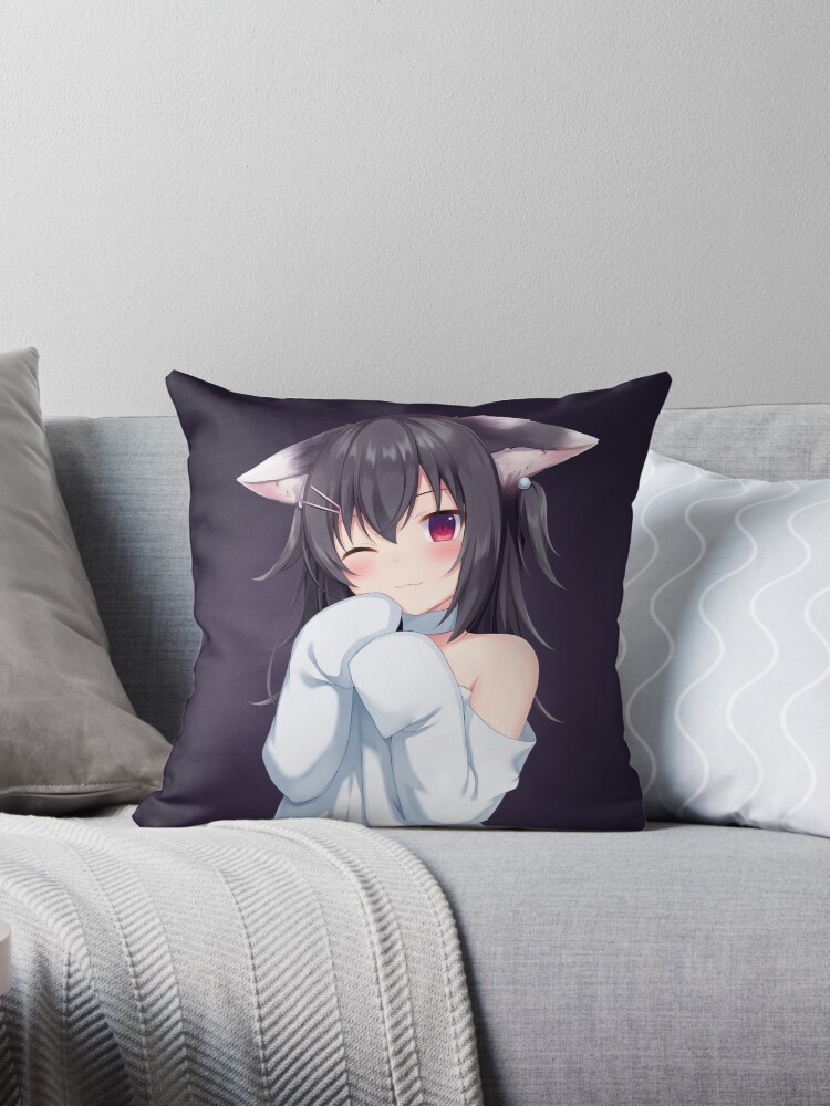 Cat with 2024 anime pillow