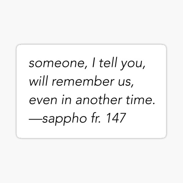 sappho poetry fragment 147 Sticker