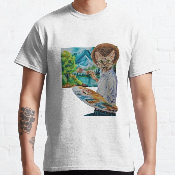 bob ross cat t shirt