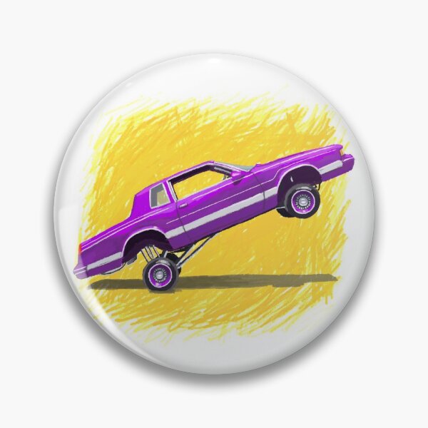 Item preview, Purple Box Chevy on Hydraulics on Yellow Background designed and sold by Catie Stewart.