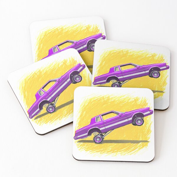 Item preview, Purple Box Chevy on Hydraulics on Yellow Background designed and sold by Catie Stewart.