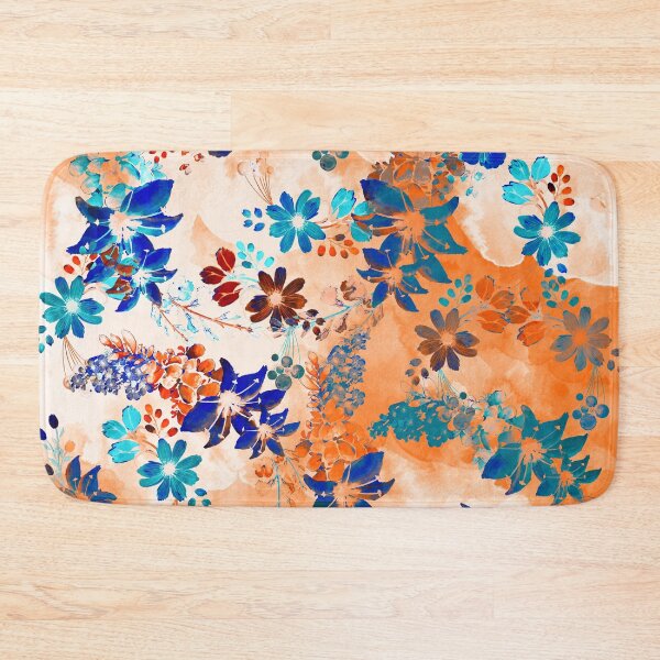 Item preview, Blue Orange flowers  designed and sold by Nora Gad.