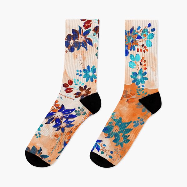 Item preview, Blue Orange flowers  designed and sold by Nora Gad.