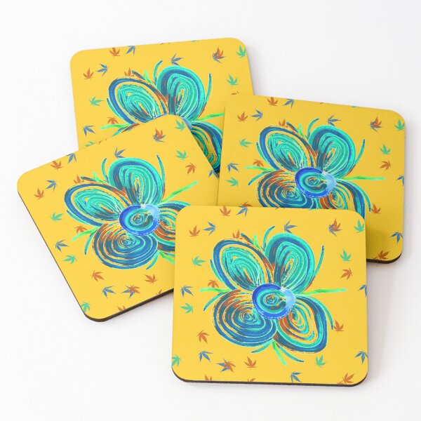 Item preview, Yellow blue Abstract flower designed and sold by Nora Gad.