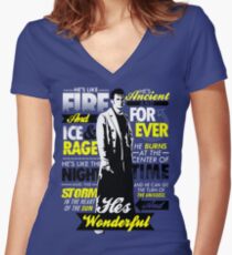 Fire and Ice and Rage Women's Fitted V-Neck T-Shirt