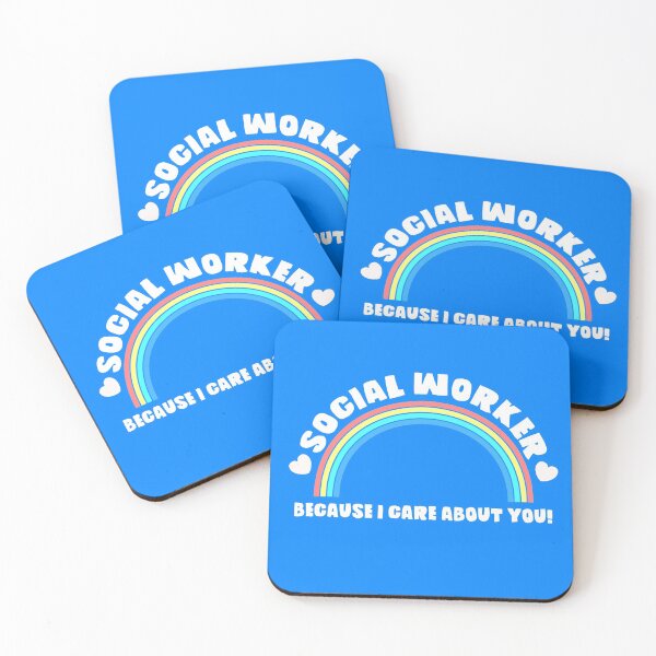 Item preview, Social Worker Because I Care About You! Cute Rainbow And Heart Quote designed and sold by swiftyspade.