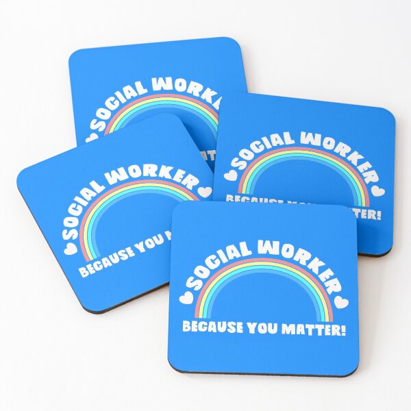 Item preview, Social Worker Because You Matter! Cute Rainbow And Heart Quote designed and sold by swiftyspade.