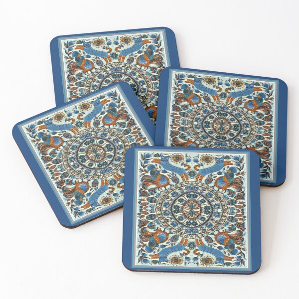 Item preview, Folk Art Cats Blue and Brown designed and sold by PaniaBrown.