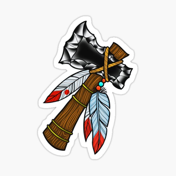 Native American Warrior Skull With Feather Headdress And Crossed Tomahawks  Isolated Vector Illustration Stock Illustration  Download Image Now   iStock