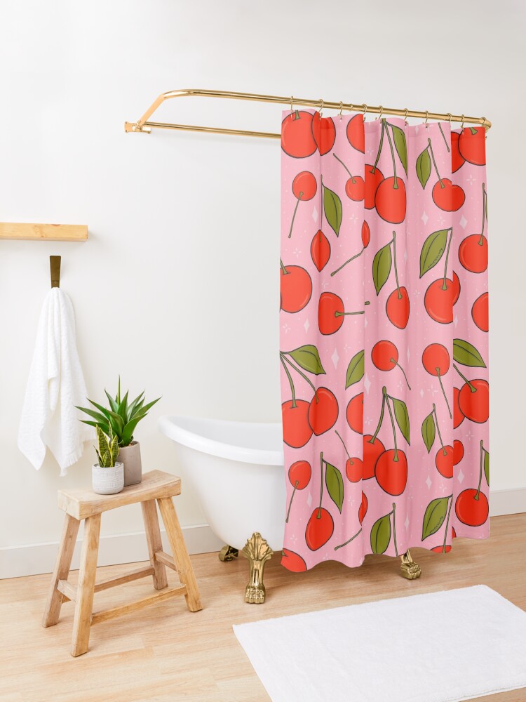 Cherries On Top Shower Curtain By Doodlebymeg Redbubble 4260