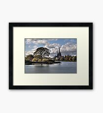 Stowe Pool and Lichfield Cathedral, England Framed Print