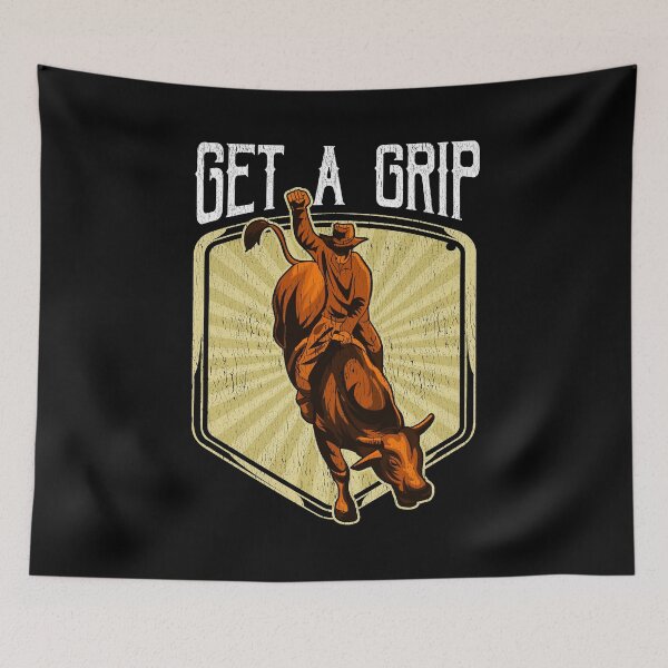 Item preview, Funny Get a Grip Competitive Bull Riding Pun designed and sold by perfectpresents.
