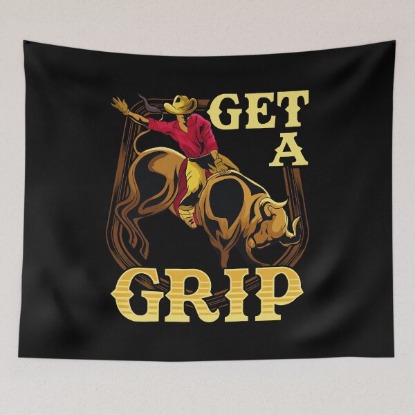 Item preview, Get A Grip Bullrider Funny Competitive Riding Pun designed and sold by perfectpresents.