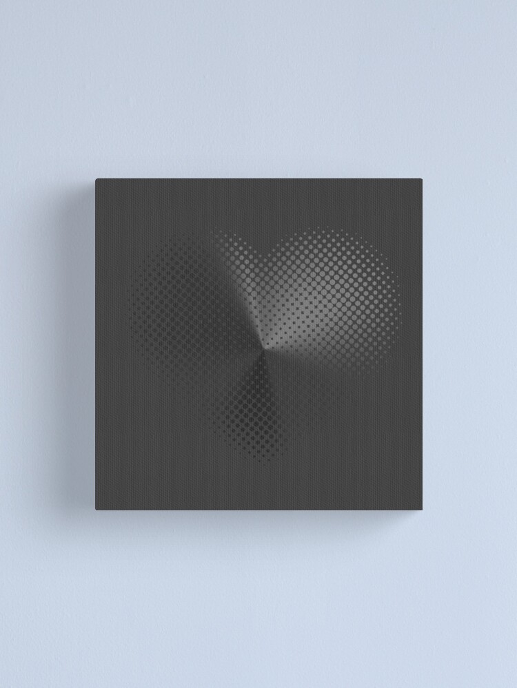 Alternate view of Angle Gradient on Halftone Heart (Charcoal) NOIR Canvas Print