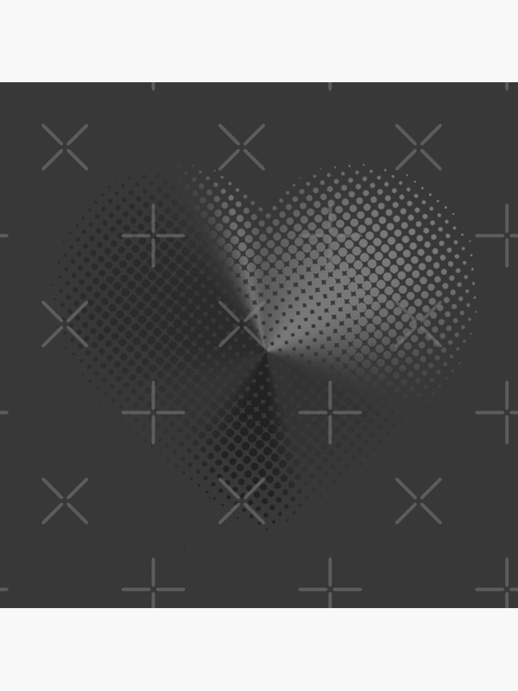 Angle Gradient on Halftone Heart (Charcoal) NOIR by jrbactor