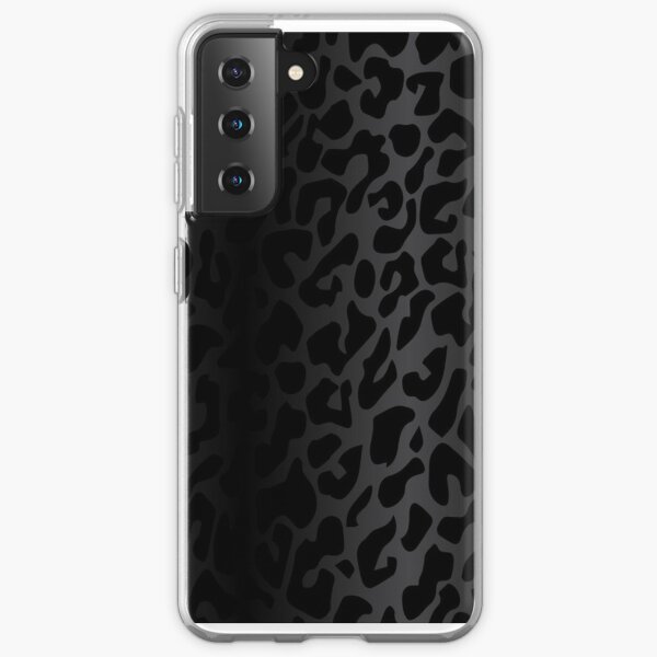Midnight Black Cheetah Leopard Print Ombre Fade Collection Samsung Galaxy Soft Case