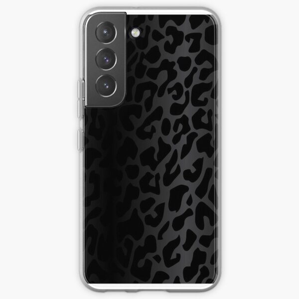 Midnight Black Cheetah Leopard Print Ombre Fade Collection Samsung Galaxy Soft Case