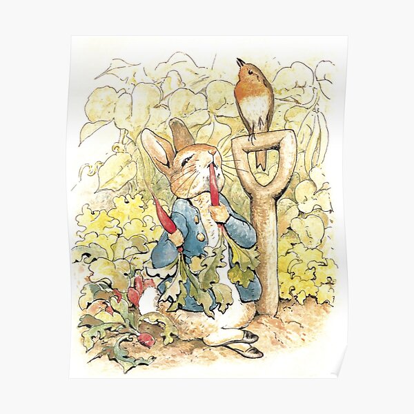 Peter Rabbit dans le jardin - Beatrix Potter Poster