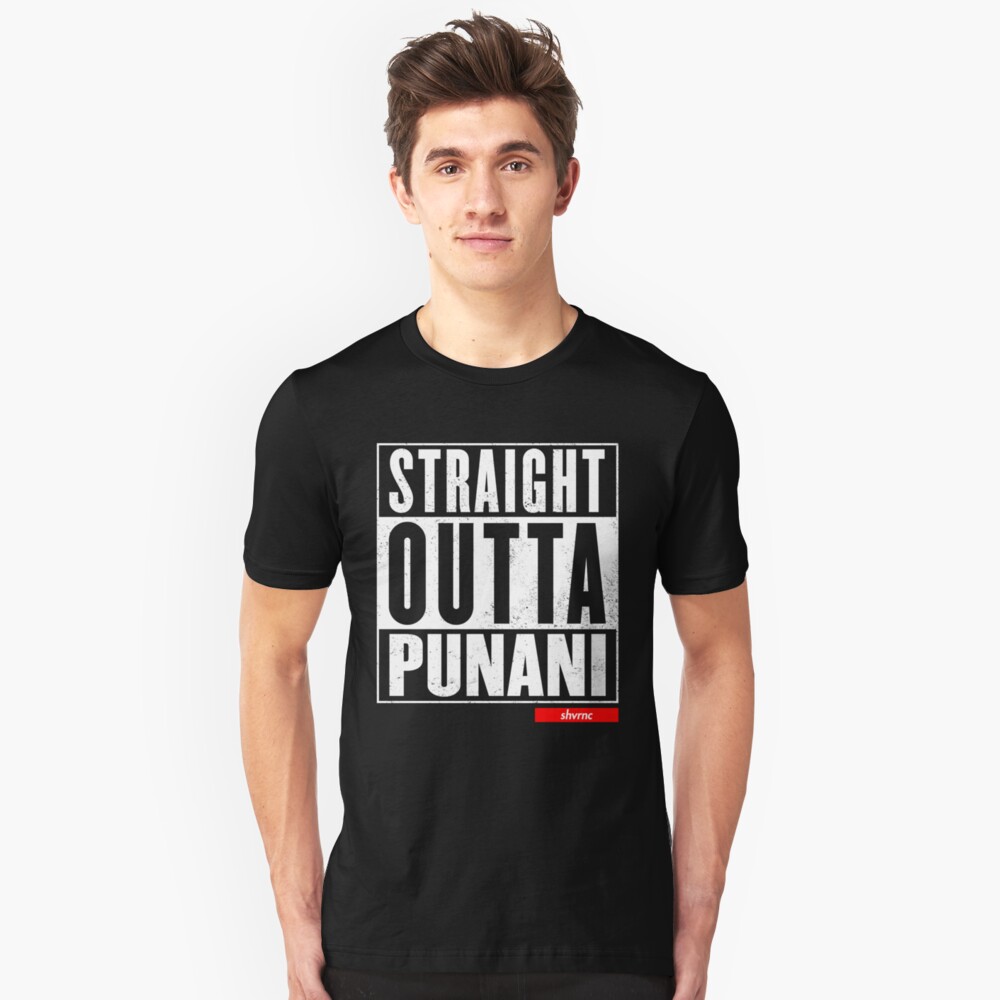 Straight Outta Punani (white) Slim Fit T-Shirt