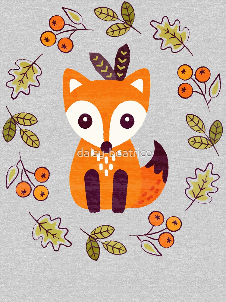 Thumbnail 5 of 5, Toddler Pullover Hoodie, Little Red Fox with Autumn Berries designed and sold by daisy-beatrice.