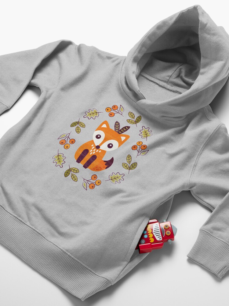 Thumbnail 4 of 5, Toddler Pullover Hoodie, Little Fox with Autumn Berries designed and sold by daisy-beatrice.